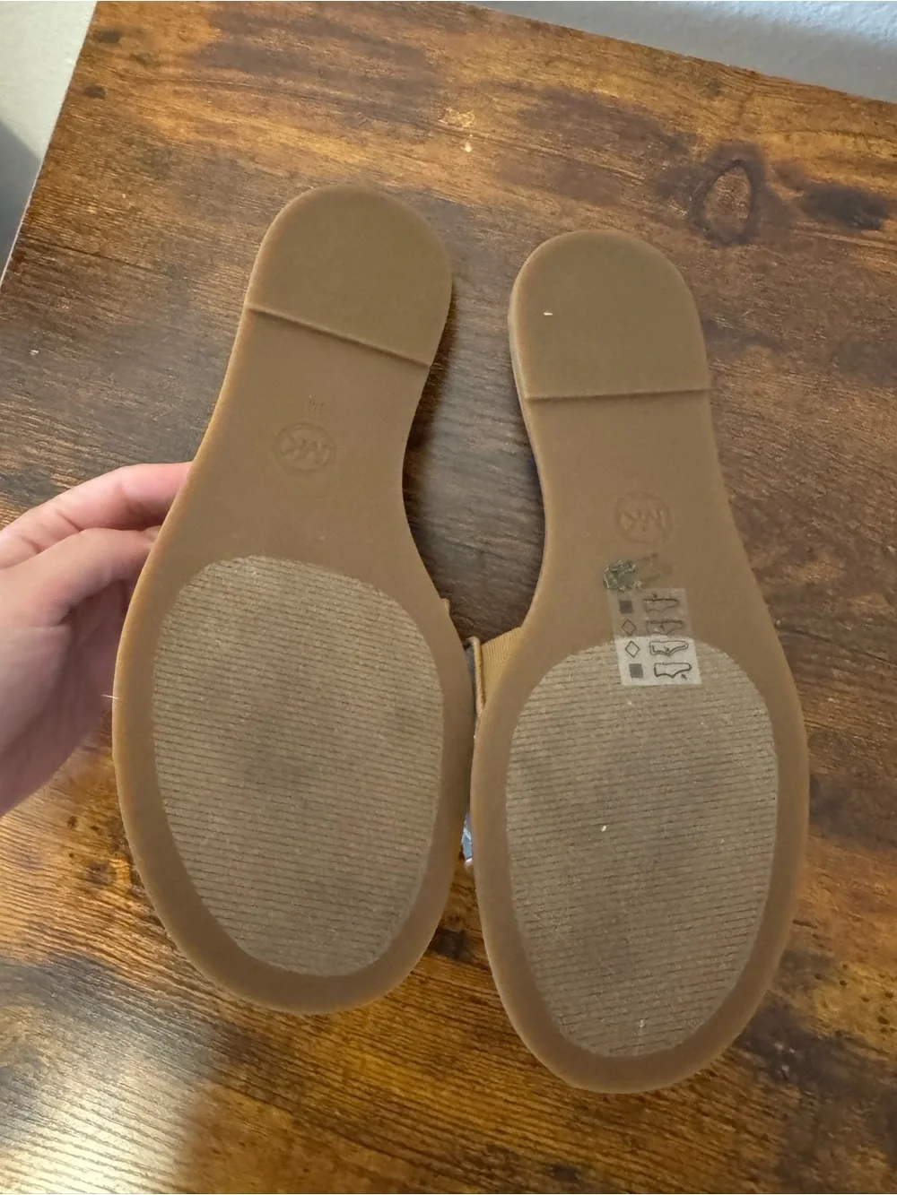 Michael Kors Blue Denim Logo Slide Sandals Size 7
